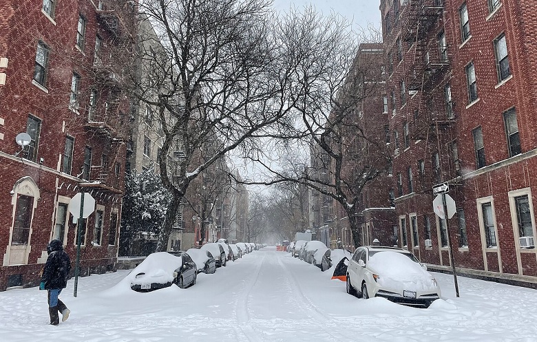 RUe de New York sous la neige fin janvier 2026