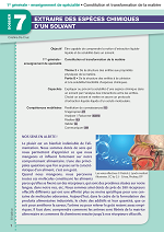 Extraire des espèces chimiques d'un solvant